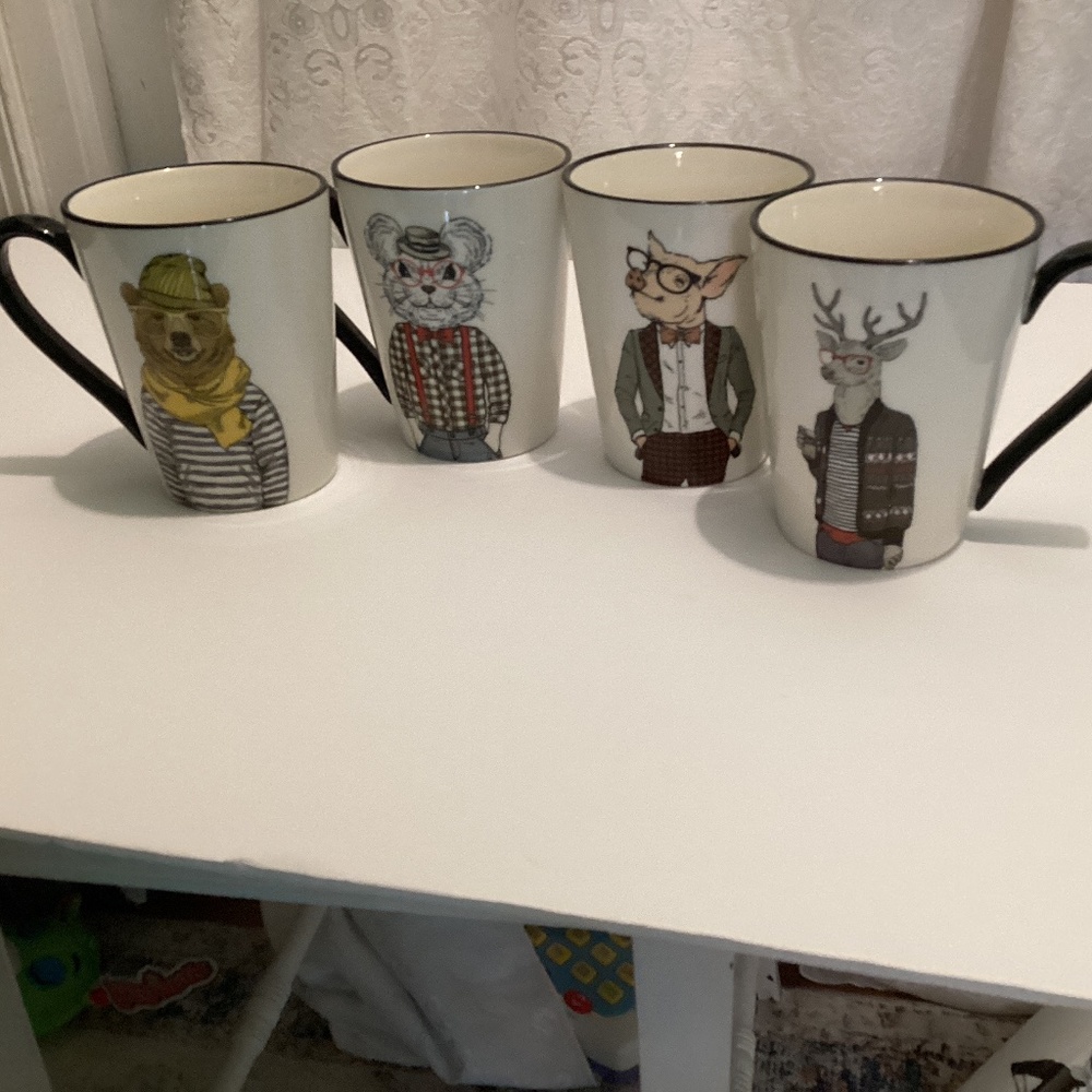 Four Hipster Mugs